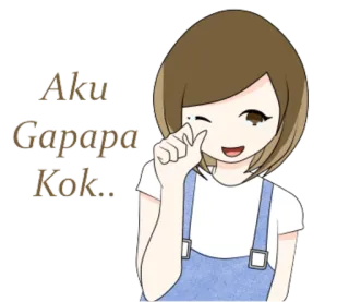 😉 Aku Gapapa Kok Anime fille, Dessin animé, Indo, Indonésien, Aku, Gapapa, Kok telegram sticker