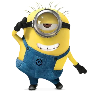 😬 Minion Despicable Me cartoon, yellow, one-eyed, funny, movie telegram sticker
