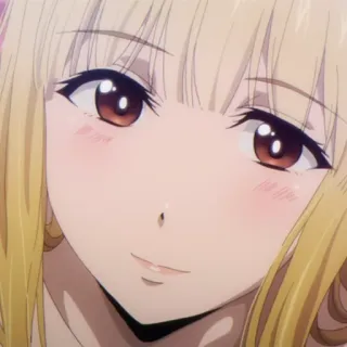 🐍 Anime, blonde Haare, Frau, lächelnd telegram sticker