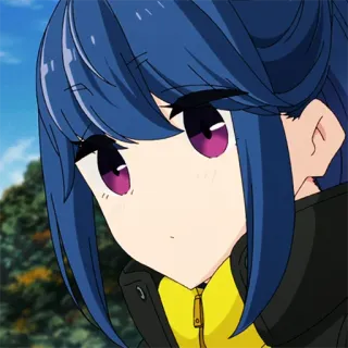 😶 Rin Shima Yuru Camp Anime, Garota, Camping, Desenho animado, Personagem, Rin Shima, Yuru Camp telegram sticker