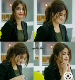 😊 woman, office, business, portrait, sajal ali telegram sticker