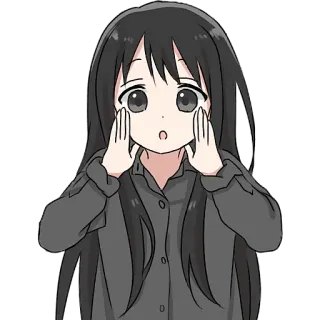 👂 Anime, Ragazza, Carina, Sorpresa, Cartone animato telegram sticker