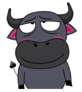 😏 hoạt hình, động vật, trâu, dễ thương telegram sticker