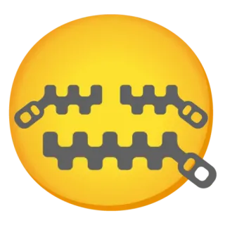 🤐 biểu tượng cảm xúc, miệng khóa kéo, môi kín, im lặng, bí mật, im đi telegram sticker