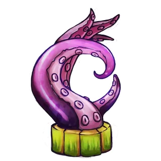 👌 pieuvre, tentacule, monstre, créature marine, dessin animé, autocollant, fantaisie telegram sticker