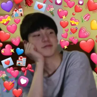 ❤️ หัวใจ, ความรัก, เอเชีย, เกาหลี, ผู้ชาย, ภาพเหมือน telegram sticker