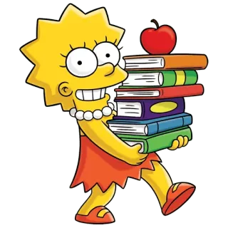 📙 Lisa Simpson The Simpsons lisa simpson, the simpsons, buku, apple, pendidikan, kartun telegram sticker