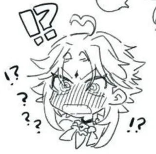🌟 ? pergunta, confuso, chibi, anime, desenho animado, expressão telegram sticker