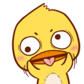 🤪 pato, fofo, engraçado, bobo, desenho animado, animal telegram sticker