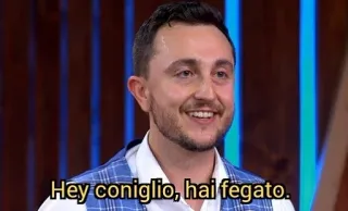 🐰 Hey coniglio, hai fegato. italian, masterchef, chef, person telegram sticker