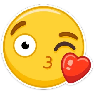 😘 絵文字, キス, 愛, ハート, ウィンク telegram sticker
