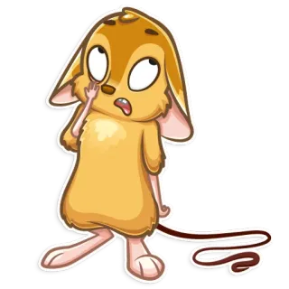 🙄 Desenho animado, Animal, Rato, Fofo, Assustado, Amarelo whatsapp sticker