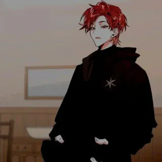 😬 动漫, 漫画, 角色, 红发, 卫衣 telegram sticker