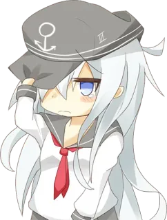 😢 Аниме, Девушка, Морячка, Чиби, Милый telegram sticker