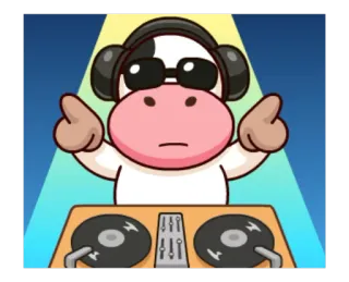 Momo Cow: Party Time by @shadowguner telegram stickers