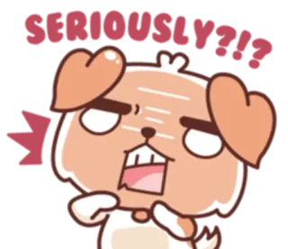 😱 SERIOUSLY???! 개, 만화, 진지한, 짜증, 표정, 스티커, 귀여운 telegram sticker