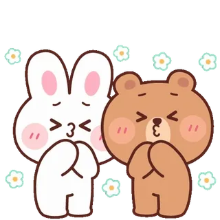 🍭 милый, кролик, медведь, животные, любовь whatsapp sticker
