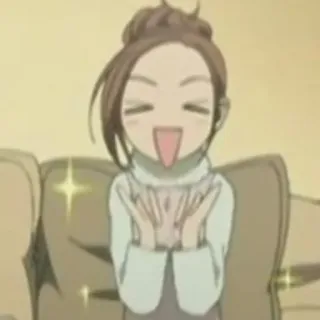 😄 Anime, Vui vẻ, Háo hức, Phụ nữ telegram sticker
