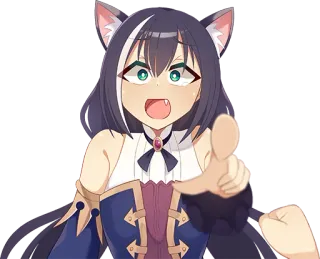 👈 anime, cat girl, sticker, kyaru telegram sticker
