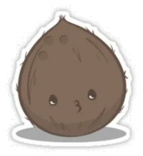 😗 coconut, cartoon, sticker, cute telegram sticker