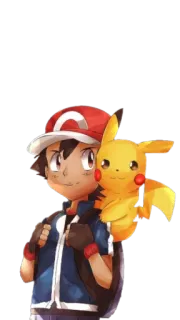 💜 Ash Ketchum Pokemon Pokémon, Ash Ketchum, Pikachu, Anime, Cartoon whatsapp sticker