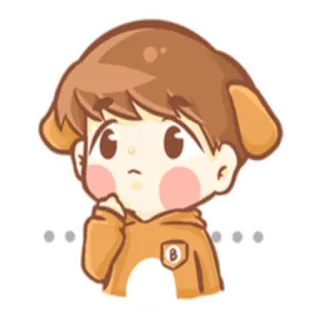 🤔 desenho animado, fofo, cachorro, animal, menino, adesivo telegram sticker