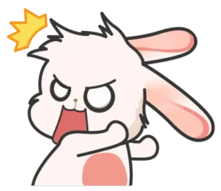 😱 Hoạt hình, Thỏ, Tức giận, Biểu cảm, Động vật, Nhãn dán telegram sticker