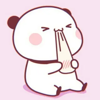 🍒 Panda, Słodkie, Kawaii, Kreskówka, Naklejka telegram sticker