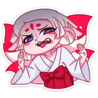 😥 アニメ, マンガ, ステッカー, かわいい, 可愛い, キツネ telegram sticker
