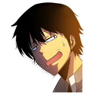 😑 anime, manga, character, expression, face telegram sticker