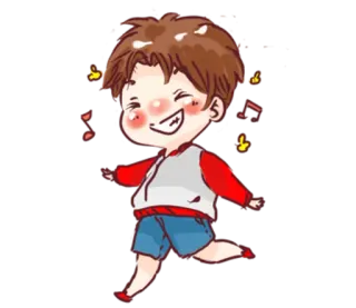 🎶 cartoon, character, happy, running, cheerful, illustration telegram sticker