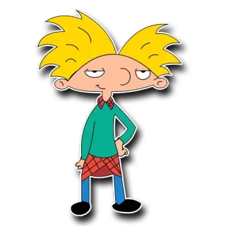 😏 Arnold Shortman Hey Arnold! dessin animé, Nickelodeon, années 90, enfant, personnage telegram sticker