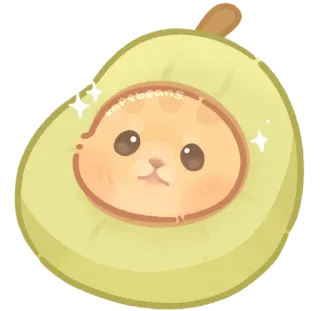 🐾 kapubeans アボカド, 猫, かわいい, 可愛い, 動物, フルーツ, ペット telegram sticker