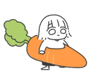 😶 zanahoria, lindo, sticker, gracioso, ilustración telegram sticker