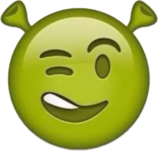 👹 Shrek Shrek, emoji, ogre, cartoon, dreamworks, winking, funny whatsapp sticker