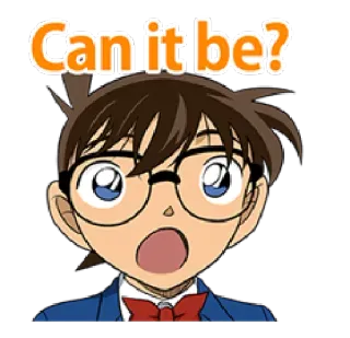 😮 Conan Edogawa Detective Conan Can it be? anime, surprised, detective, manga, boy whatsapp sticker