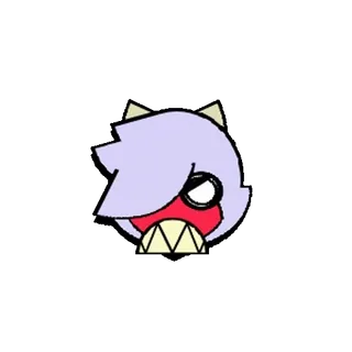 😡 Colette desenho animado, personagem, adesivo, cabelo roxo, bravo whatsapp sticker