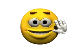👋 emoji, uśmiech, machanie, szczęśliwy telegram sticker