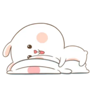 🙁 sticker, cute, cartoon, bunny, animal, relaxing telegram sticker