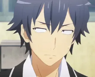 🍺 Hikigaya Hachiman My Teen Romantic Comedy SNAFU Anime, Charakter, Hikigaya Hachiman, Meine romantische Jugendkomödie ist in Schwierigkeiten, Ausdruck, Grinsen whatsapp sticker