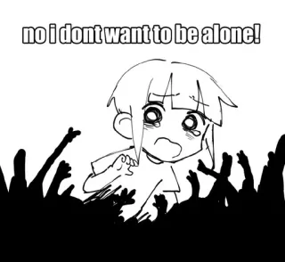 🥺 no i dont want to be alone! Anime, Manga, Soledad, Triste, Llorando, Emocional, Dibujo, Ilustración whatsapp sticker