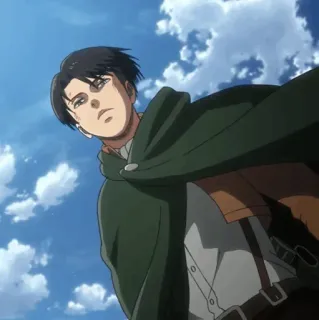 🗿 Levi Ackerman Attack on Titan Anime, Atak Tytanów, Levi Ackerman, Postać, Kreskówka telegram sticker