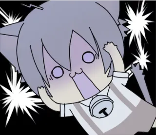 👻 mèo, anime, dễ thương, chibi whatsapp sticker