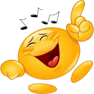 🎵 Émoji, Sourire, Joyeux, Musique, Gai, Danse, Fête whatsapp sticker