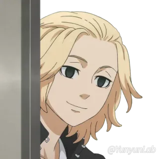 👀 Manjiro Sano Tokyo Revengers @Yunyuntab Anime, Manjiro Sano, Mikey, Karakter, rambut pirang, percaya diri telegram sticker