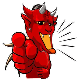 🤔 diabo, demônio, chifres, apontando, maligno telegram sticker