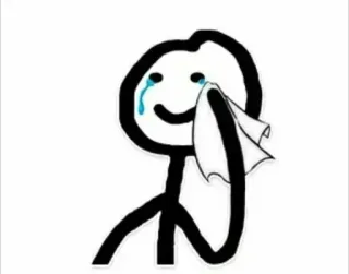 😭 stick figure, crying, tears, sad, emotion, cartoon, drawing whatsapp sticker