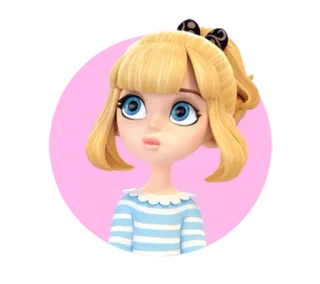 🙄 мультфильм, девушка, персонаж, блондинка, милый telegram sticker