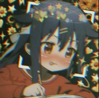 🖤 Anime, Cartoon, Kawaii, Mignon, Fille, Dessin telegram sticker