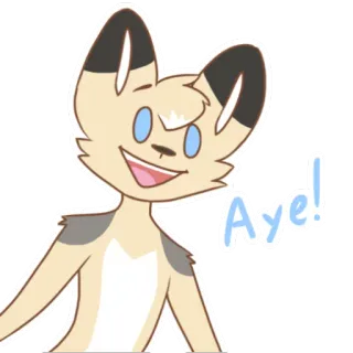 👍 Aye! kucing, kartun, ya, imut, hewan telegram sticker
